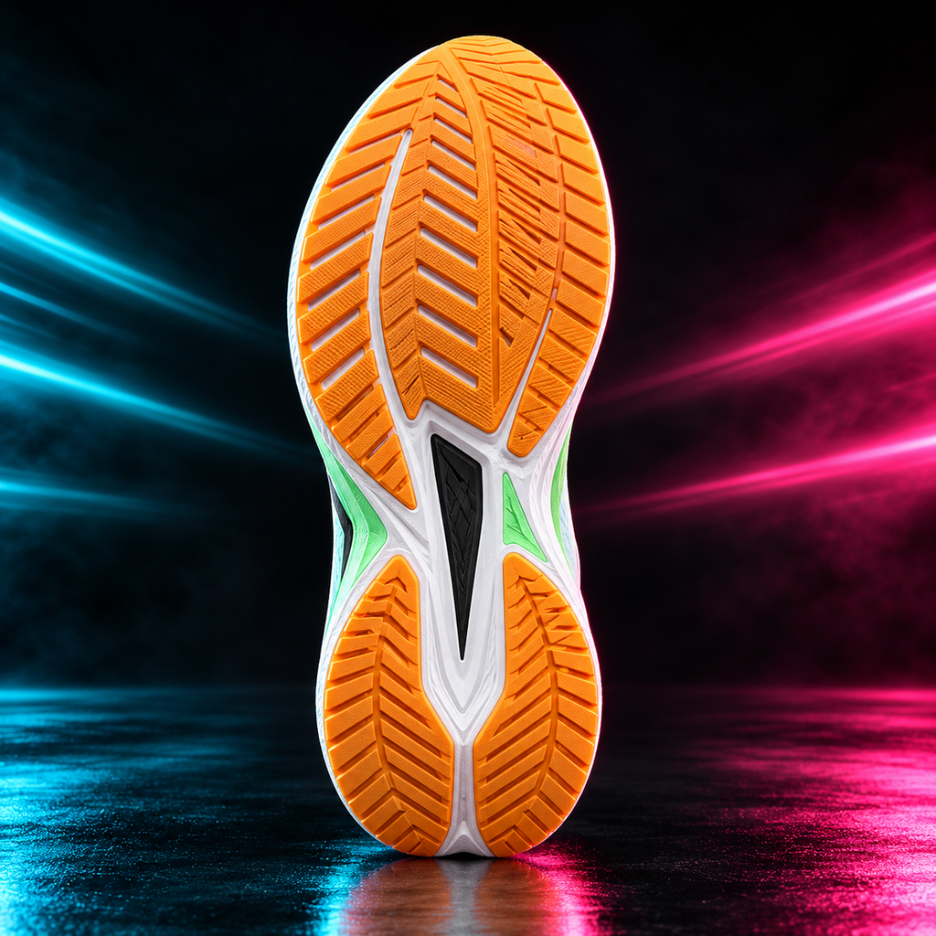 CHUNTA Strike in White / Green, outsole view