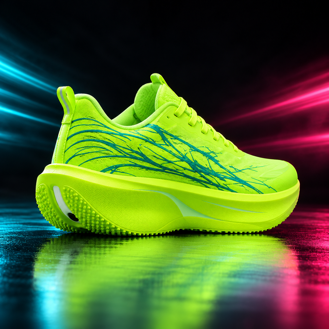 CHUNTA Flash in Lime / Blue, rear three-quarter campaign view