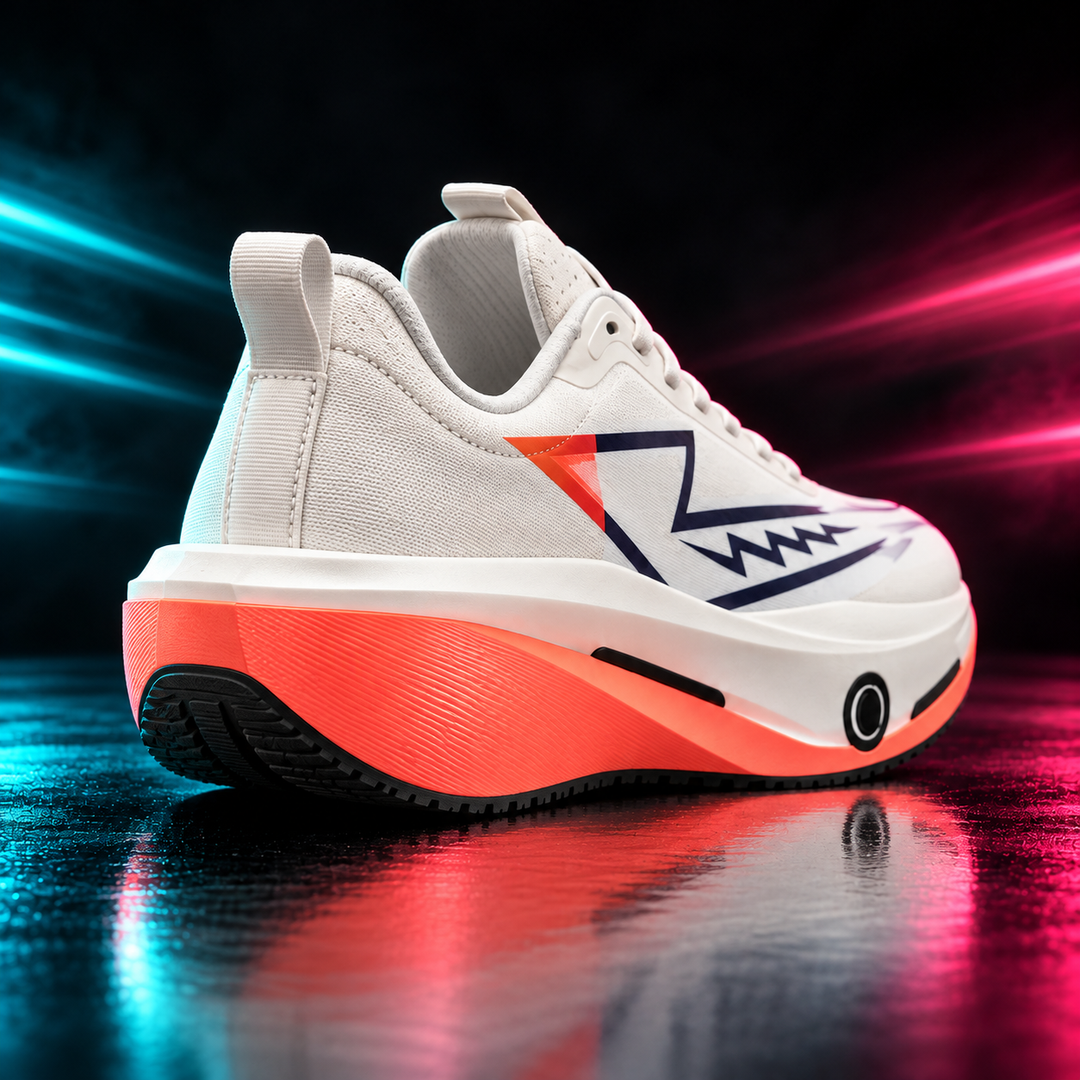 CHUNTA Vector in White / Coral, rear three-quarter campaign view