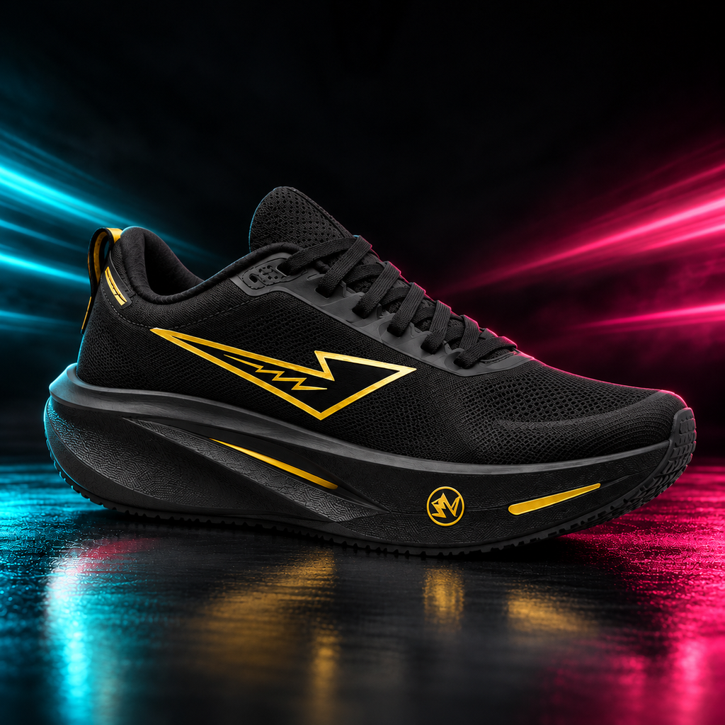CHUNTA Vector in Black / Gold, front three-quarter campaign view