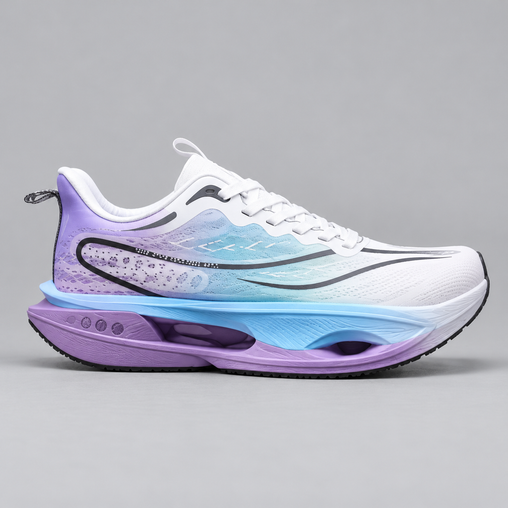 CHUNTA 9PRO in White / Lilac / Blue, outer lateral view