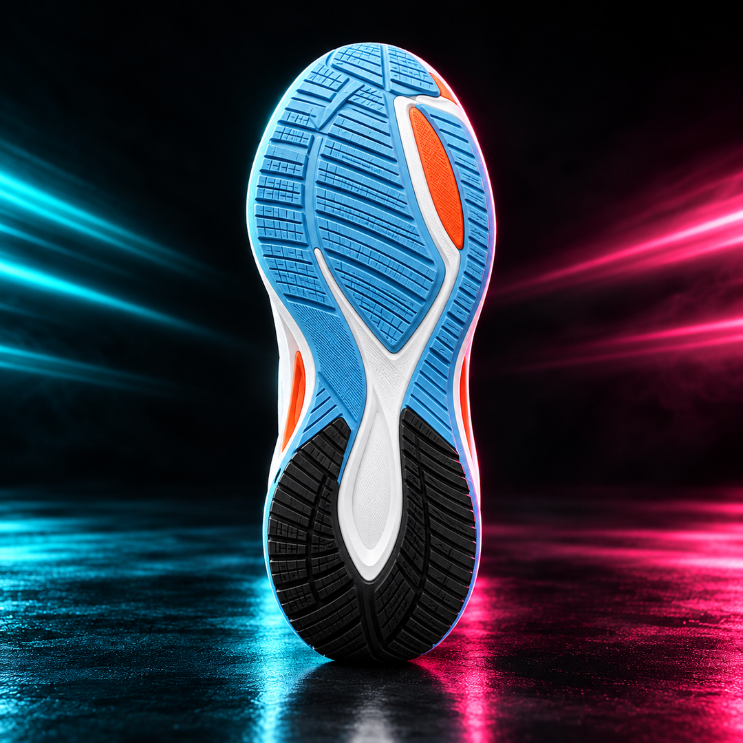 CHUNTA Orbit in White / Blue, outsole view