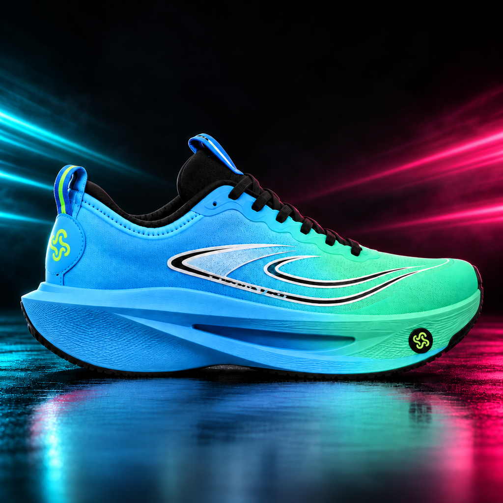CHUNTA Orbit in Blue / Green, outer lateral campaign view