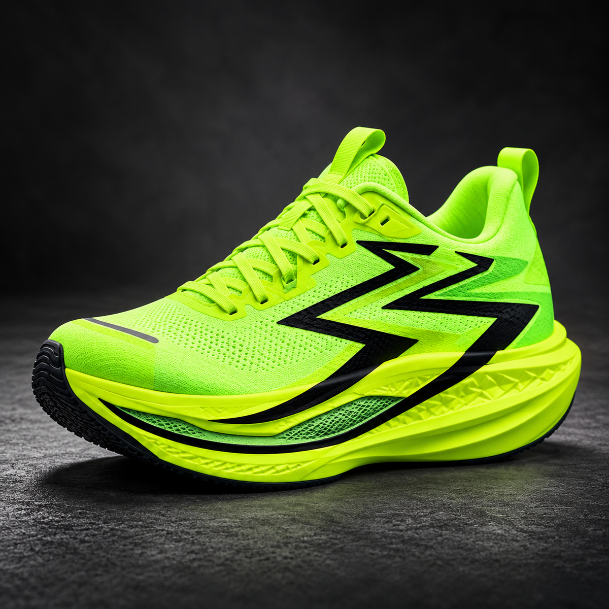 CHUNTA Strike in Neon Lime / Black, front three-quarter campaign view