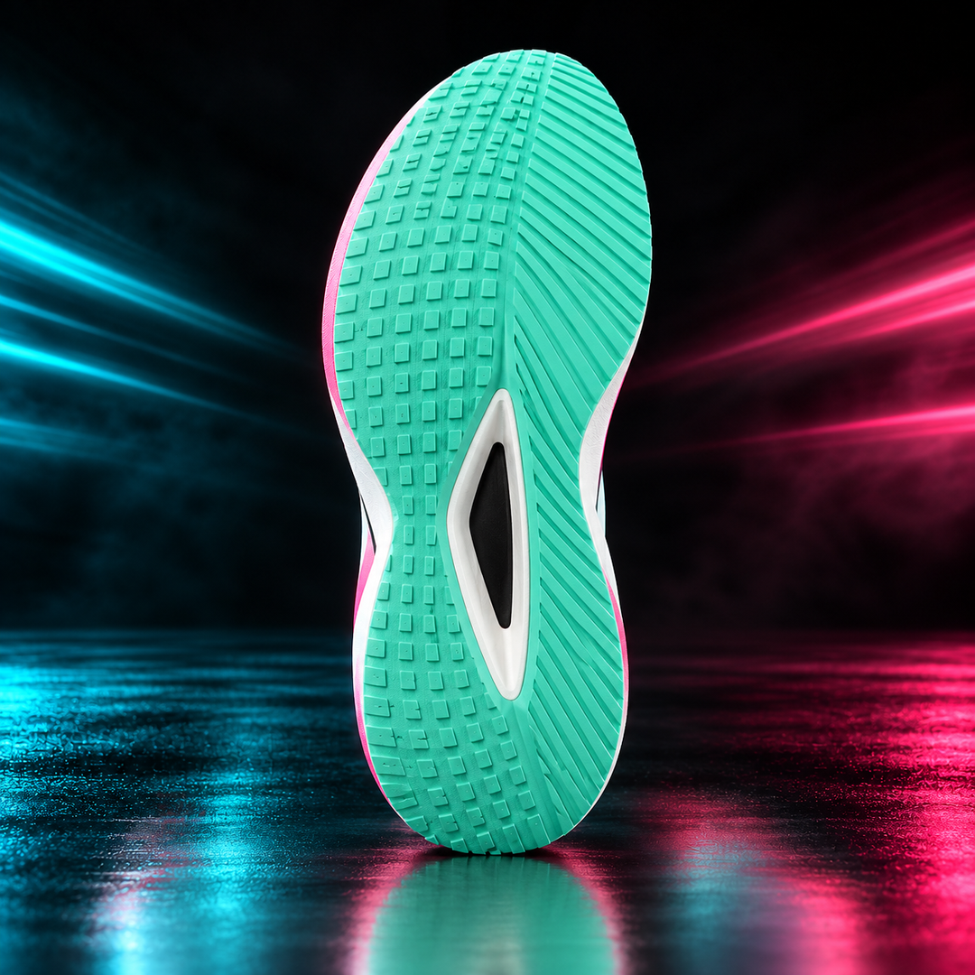 CHUNTA Circuit 6.0 in White / Mint / Pink, outsole view
