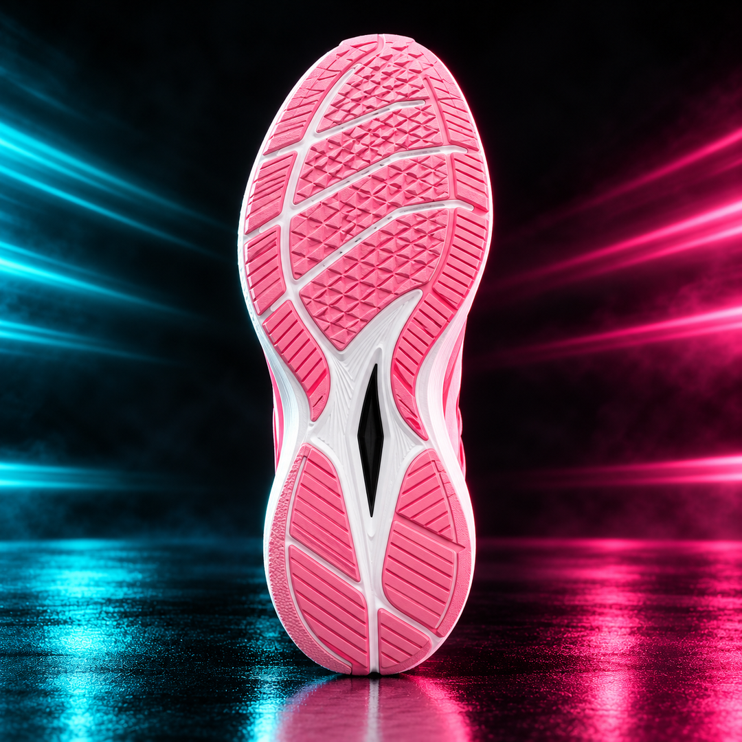 CHUNTA Strike in Pink / White, outsole view