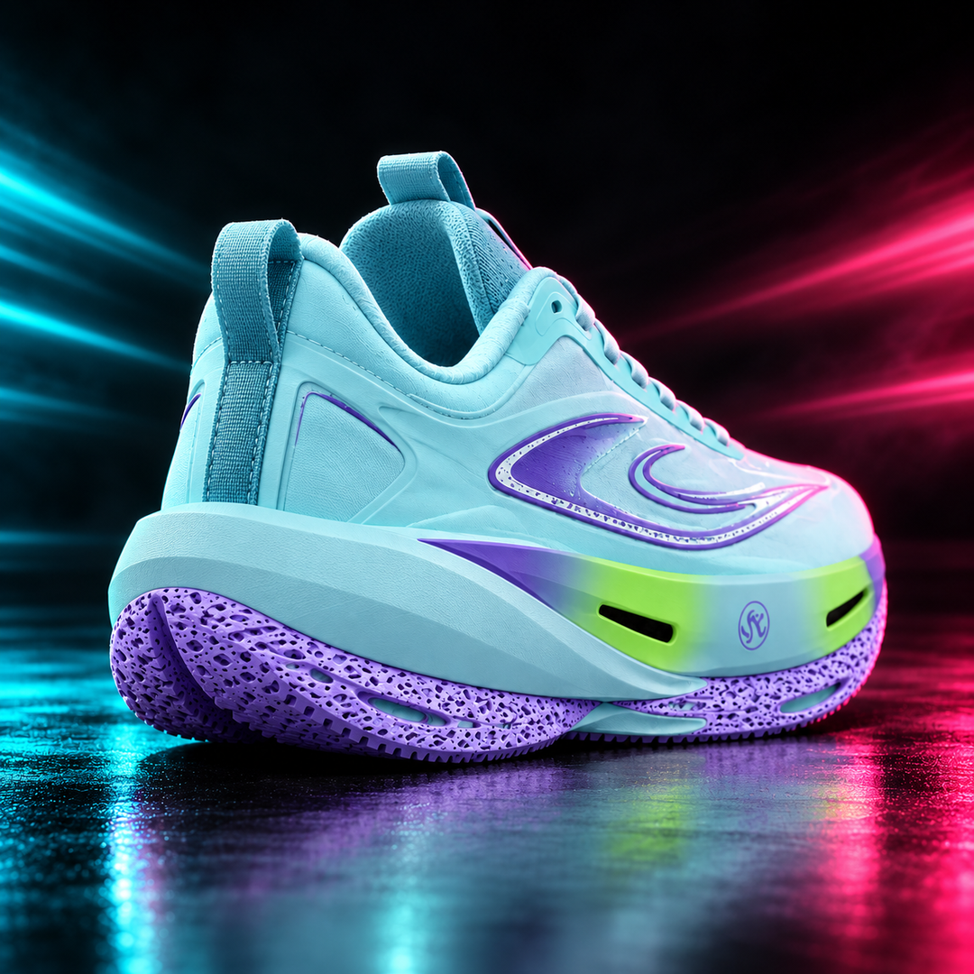 CHUNTA Orbit in Light Blue / Lilac, rear three-quarter campaign view