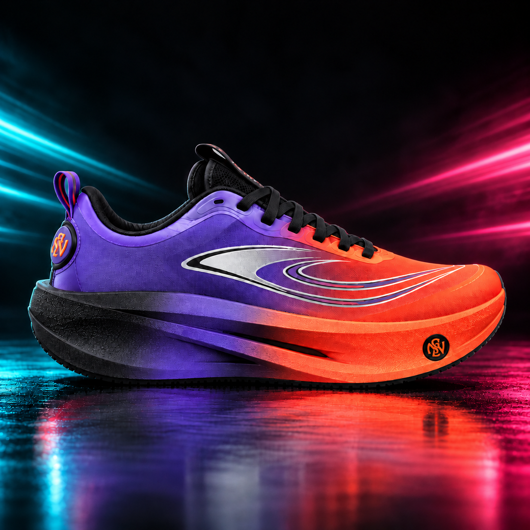 CHUNTA Orbit in Purple / Orange, outer lateral campaign view