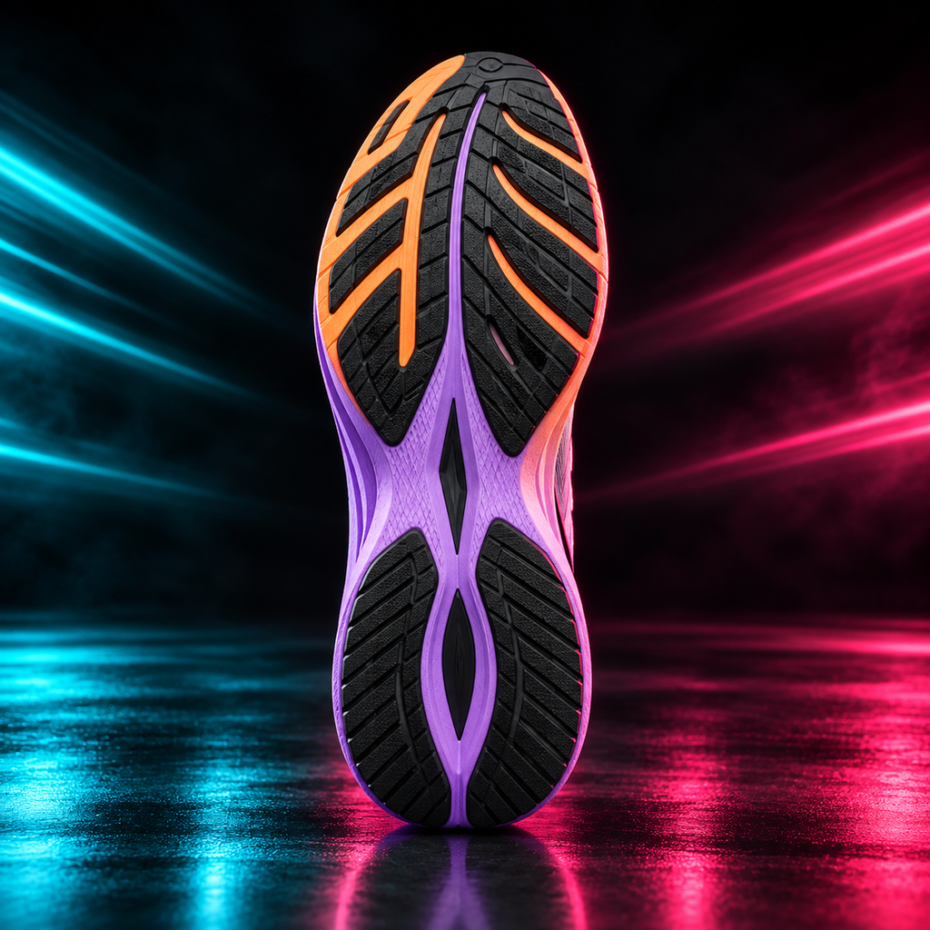 CHUNTA Tempo in Purple / Orange, outsole view