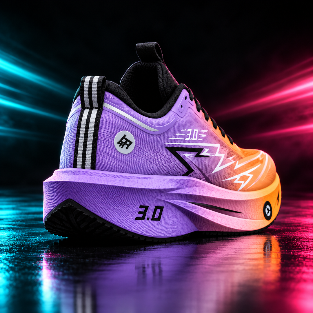 CHUNTA Tempo in Purple / Orange, rear three-quarter campaign view