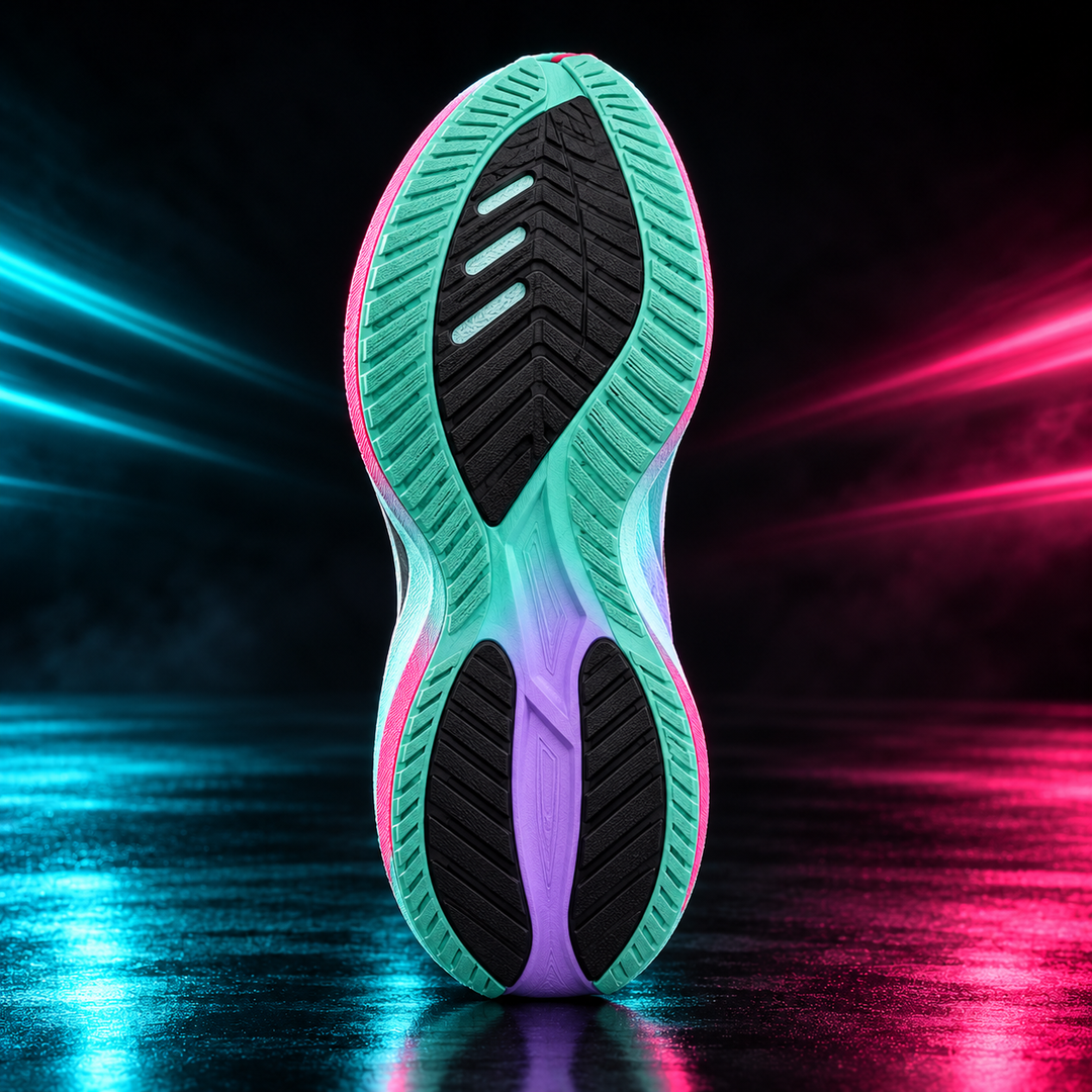CHUNTA Tempo in Mint / Lilac, outsole view